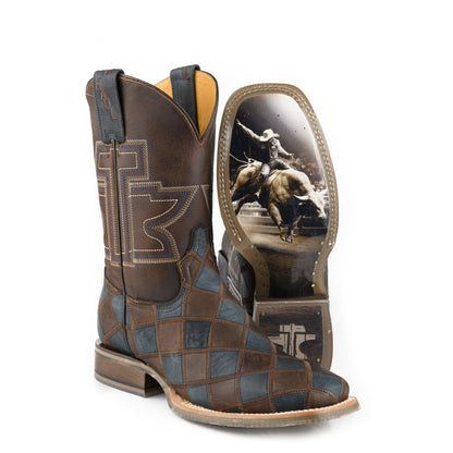 Tin Haul Mens Check Me Out Square Toe Boots