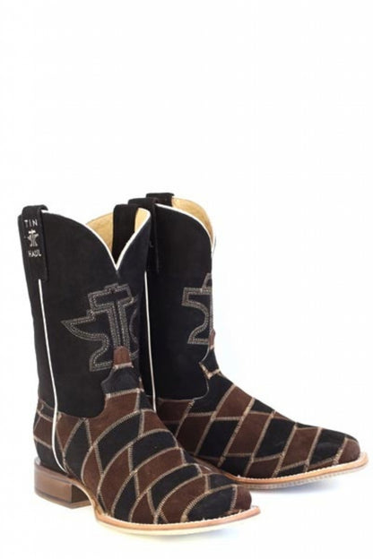 Tin Haul Mens Patch It Up Square Toe Boots