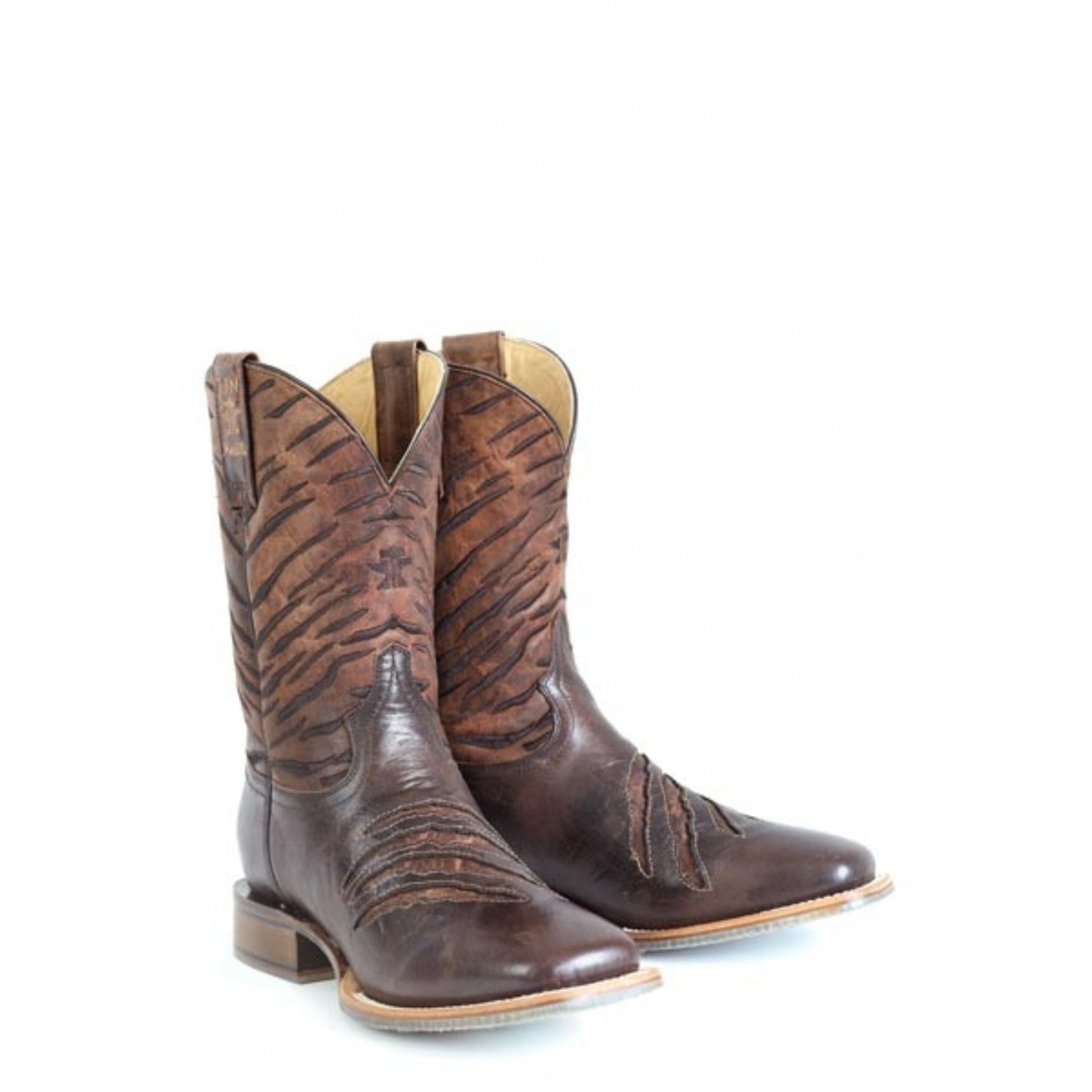 Tin Haul Mens Eye Of The Tiger Square Toe Boots