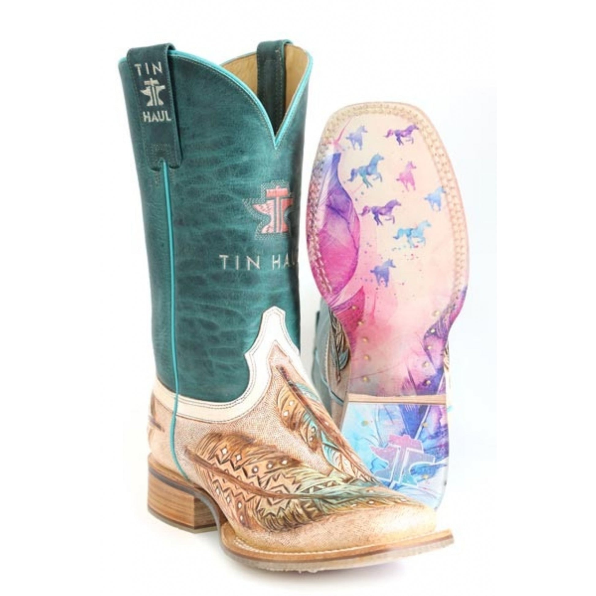 Tin Haul Ladies Birds Of A Feather Square Toe Boots