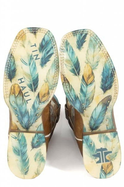 Tin Haul Ladies Plume Square Toe Boots