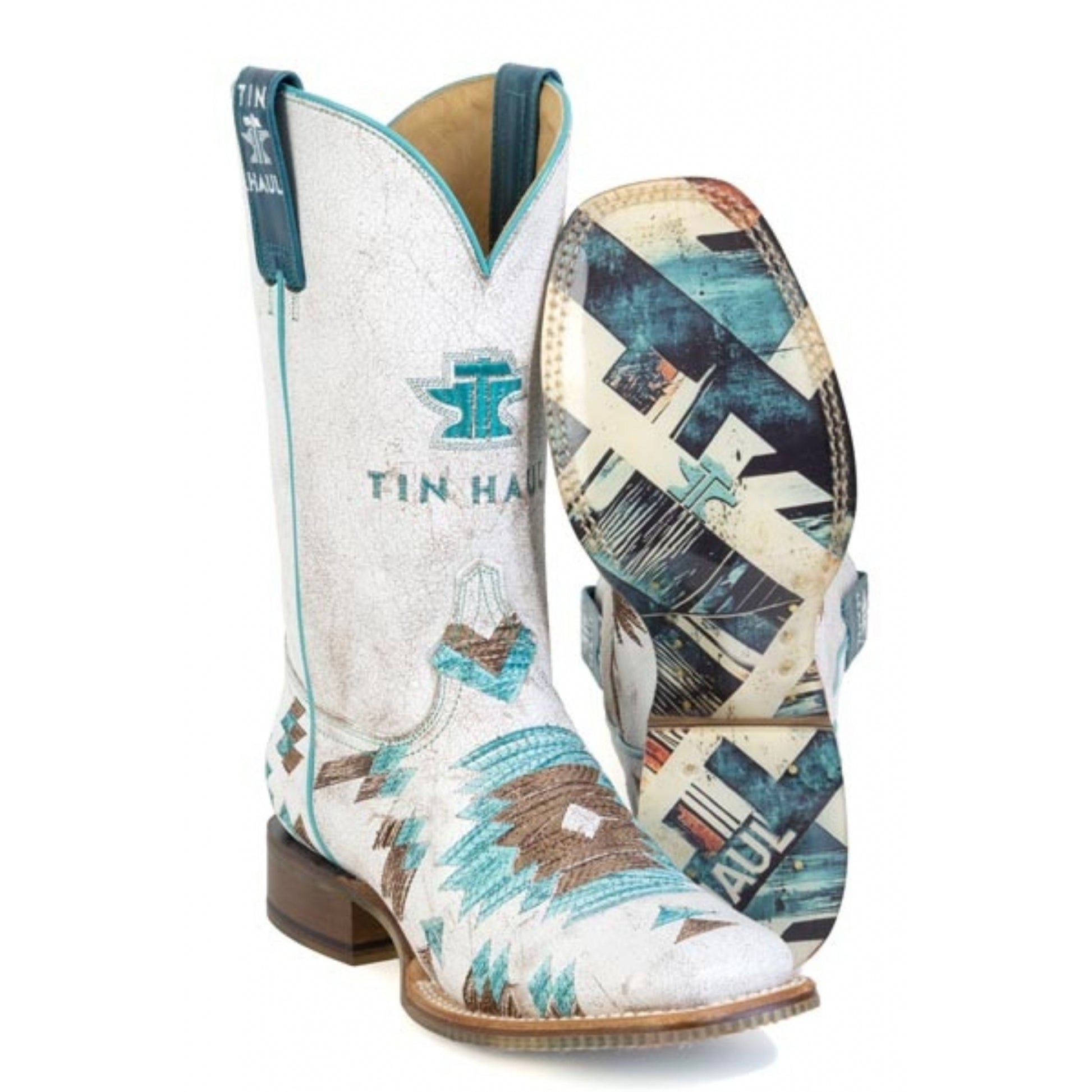 Tin Haul Ladies Twisted Aztection Square Toe Boots