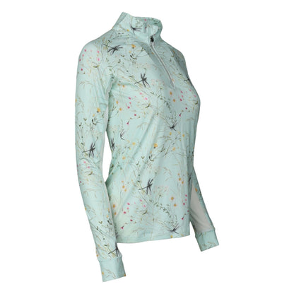 Dapplebay Ladies Dragonfly Meadow 1/4 Zip Long Sleeve Riding Top