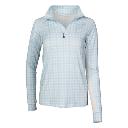 Dapplebay Kids Gingham 1/4 Zip Long Sleeve Riding Top