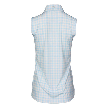 Dapplebay Ladies Gingham 1/4 Zip Sleeveless Riding Top