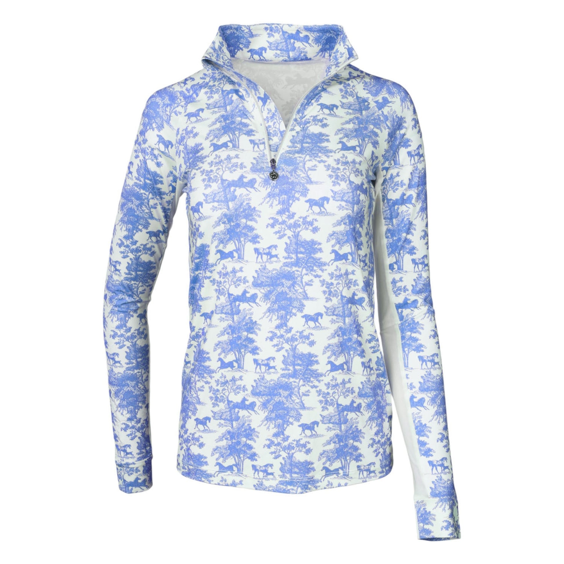 Dapplebay Kids Equestrian Toile 1/4 Zip LS Top