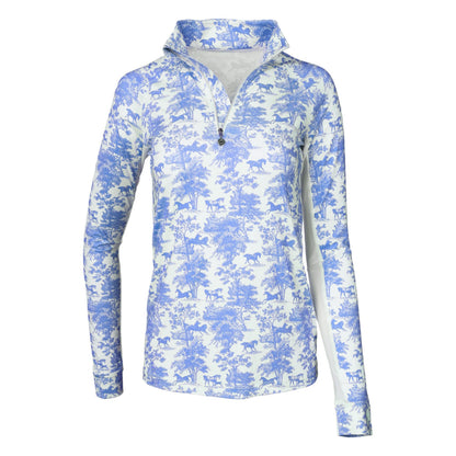 Dapplebay Kids Equestrian Toile 1/4 Zip LS Top