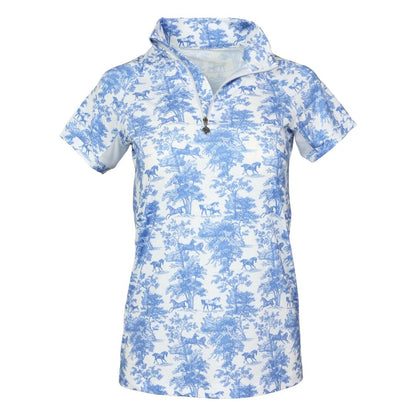 Dapplebay Ladies Equestrian Toile 1/4 Zip Short Sleeve Light Riding Top