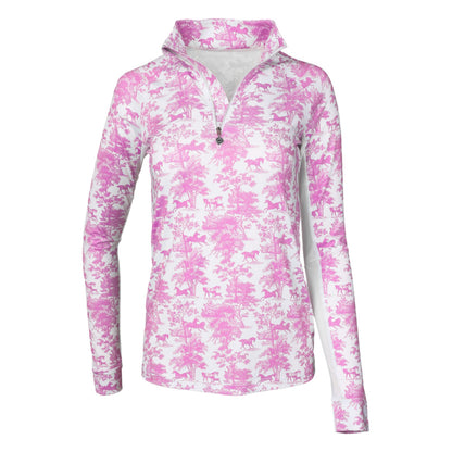Dapplebay Kids Equestrian Toile 1/4 Zip LS Top