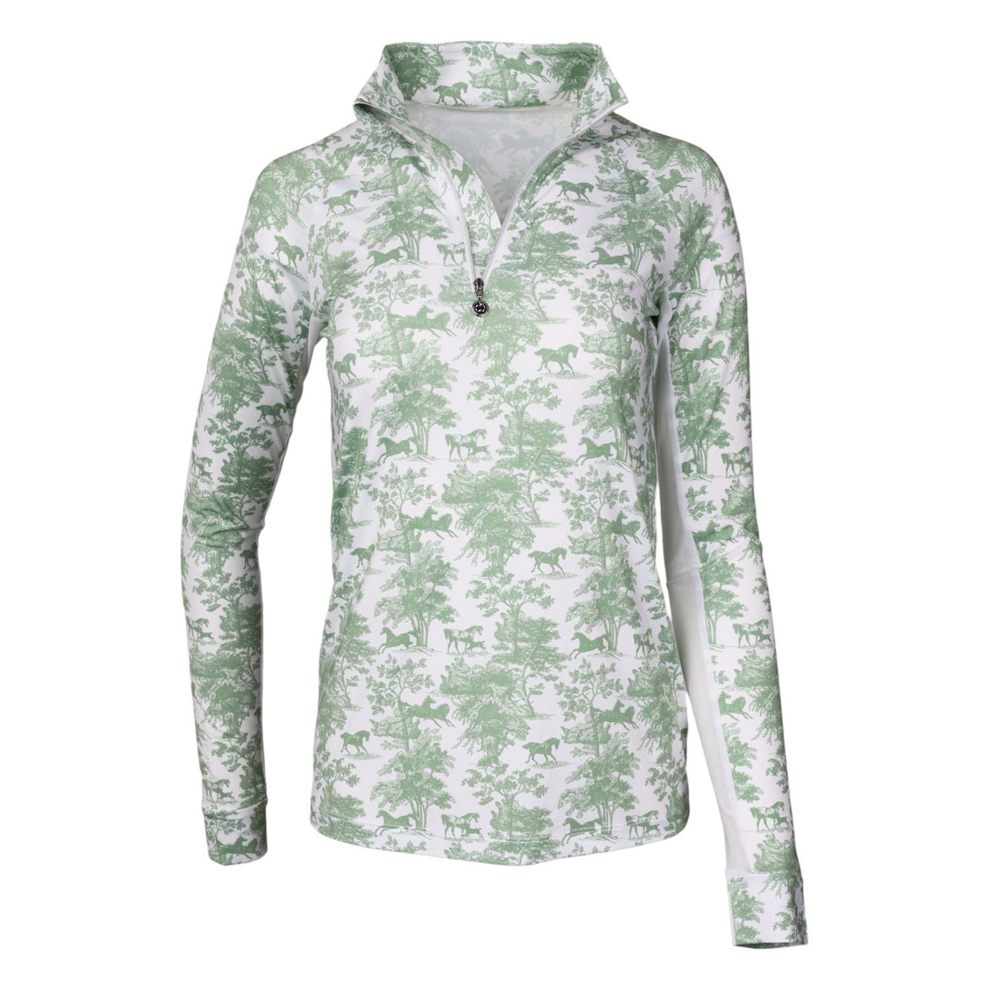Dapplebay Kids Equestrian Toile 1/4 Zip LS Top
