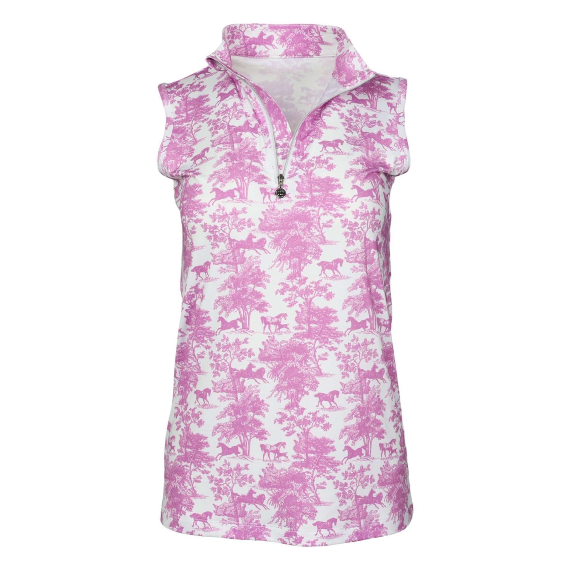 Dapplebay Ladies Equestrian Toile 1/4 Zip Sleeveless Light Riding Top