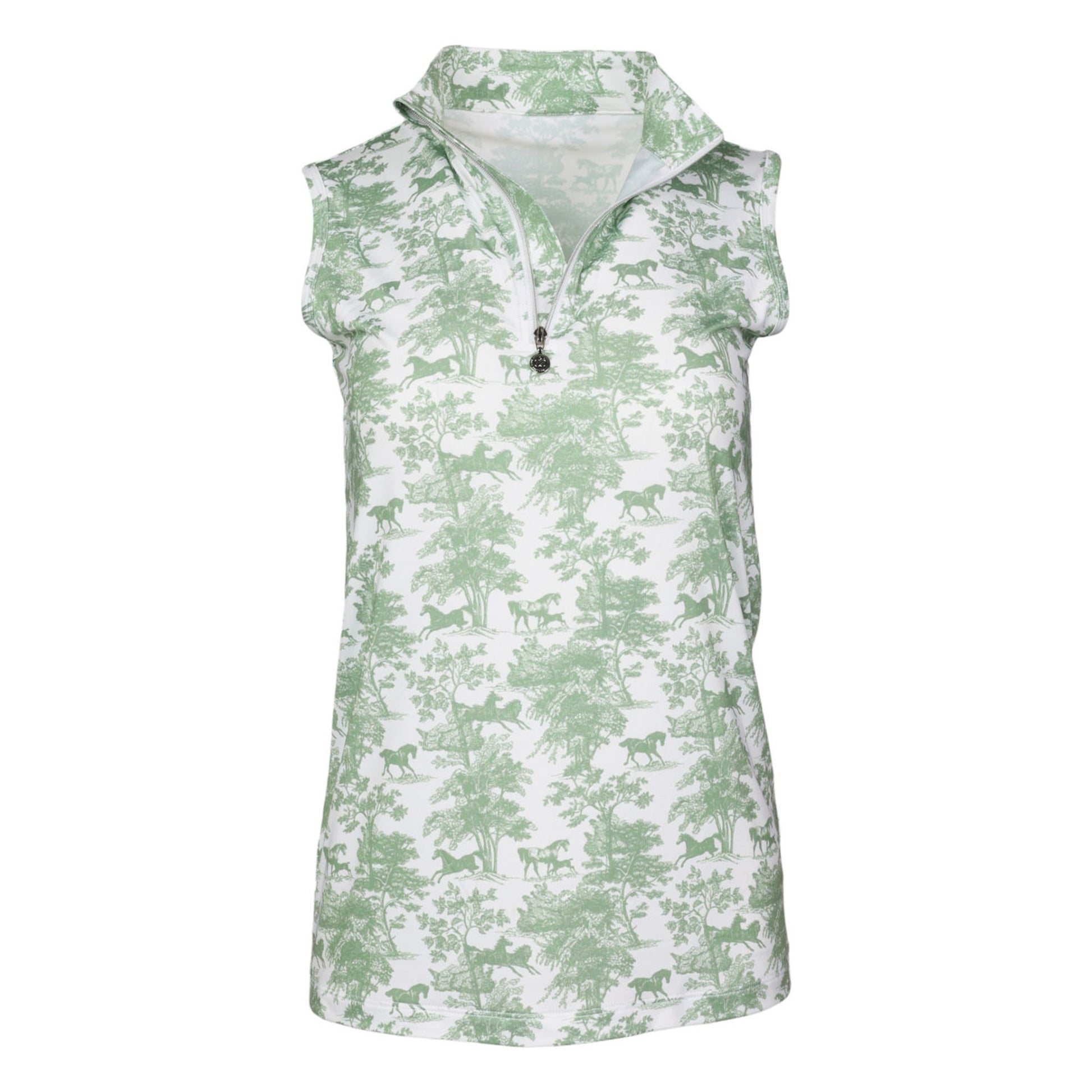 Dapplebay Ladies Equestrian Toile 1/4 Zip Sleeveless Light Riding Top