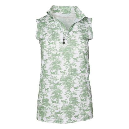 Dapplebay Ladies Equestrian Toile 1/4 Zip Sleeveless Light Riding Top