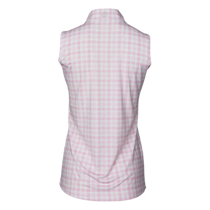 Dapplebay Ladies Gingham 1/4 Zip Sleeveless Riding Top