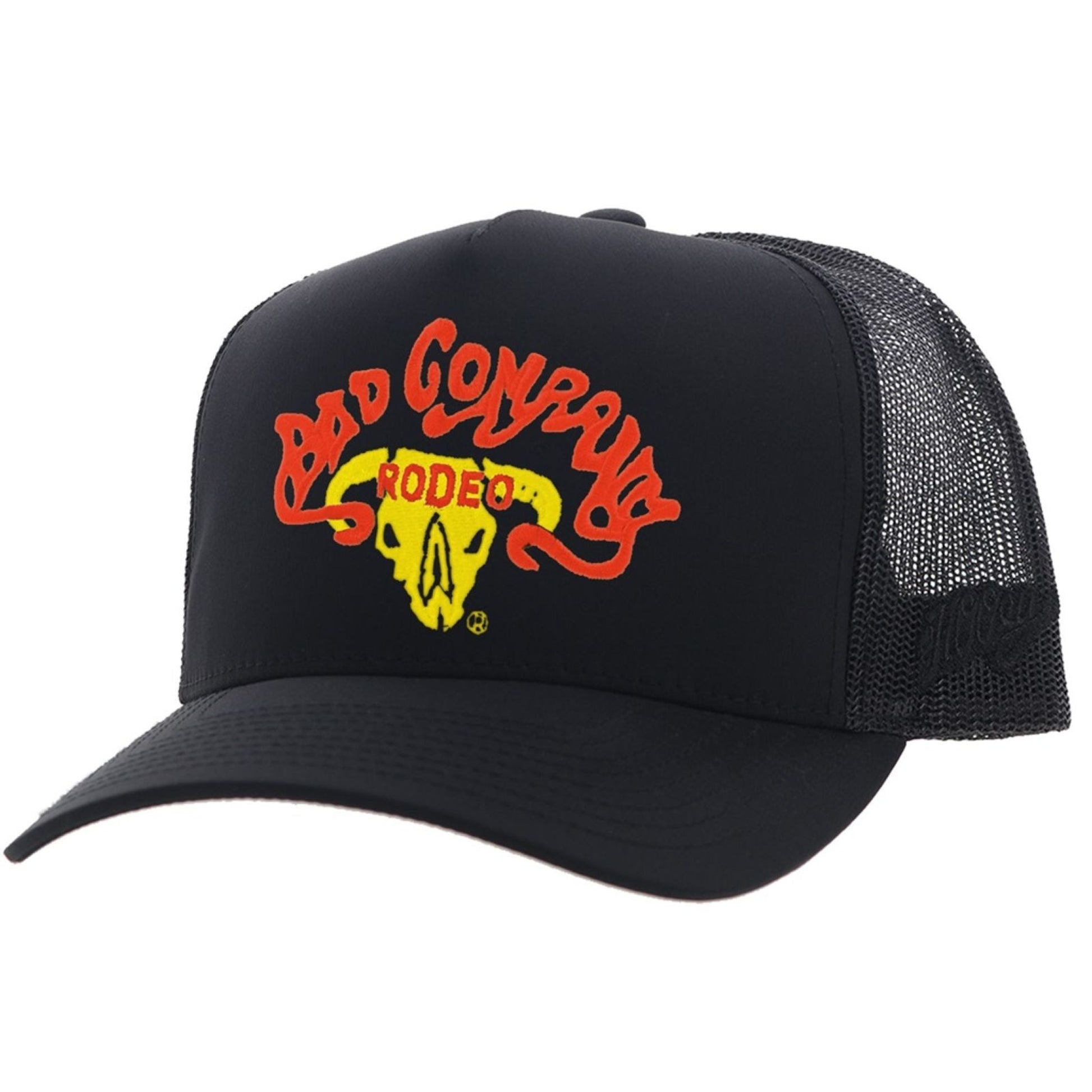 Bad Company Black 5-Panel Trucker with Red / Yellow Embroidery Logo
