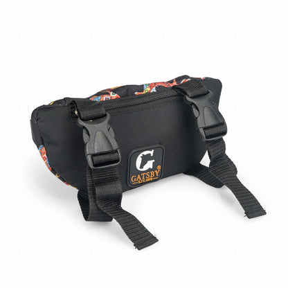 Gatsby Print Nylon Saddle Pouch