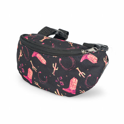 Gatsby Print Nylon Saddle Pouch