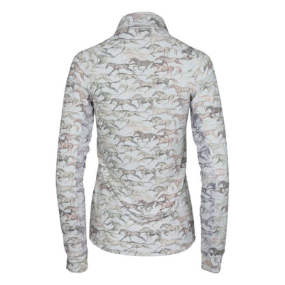 Dapplebay Galloping Watercolor 1/4 Zip Riding Top