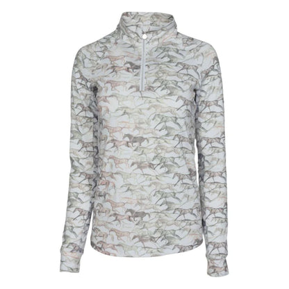 Dapplebay Galloping Watercolor 1/4 Zip Riding Top