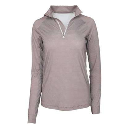 Dapplebay Stripe 1/4 Zip Riding Top