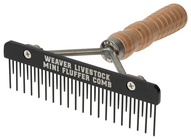 Weaver Mini Fluffer Comb with Wood Handle and Teflon Blade
