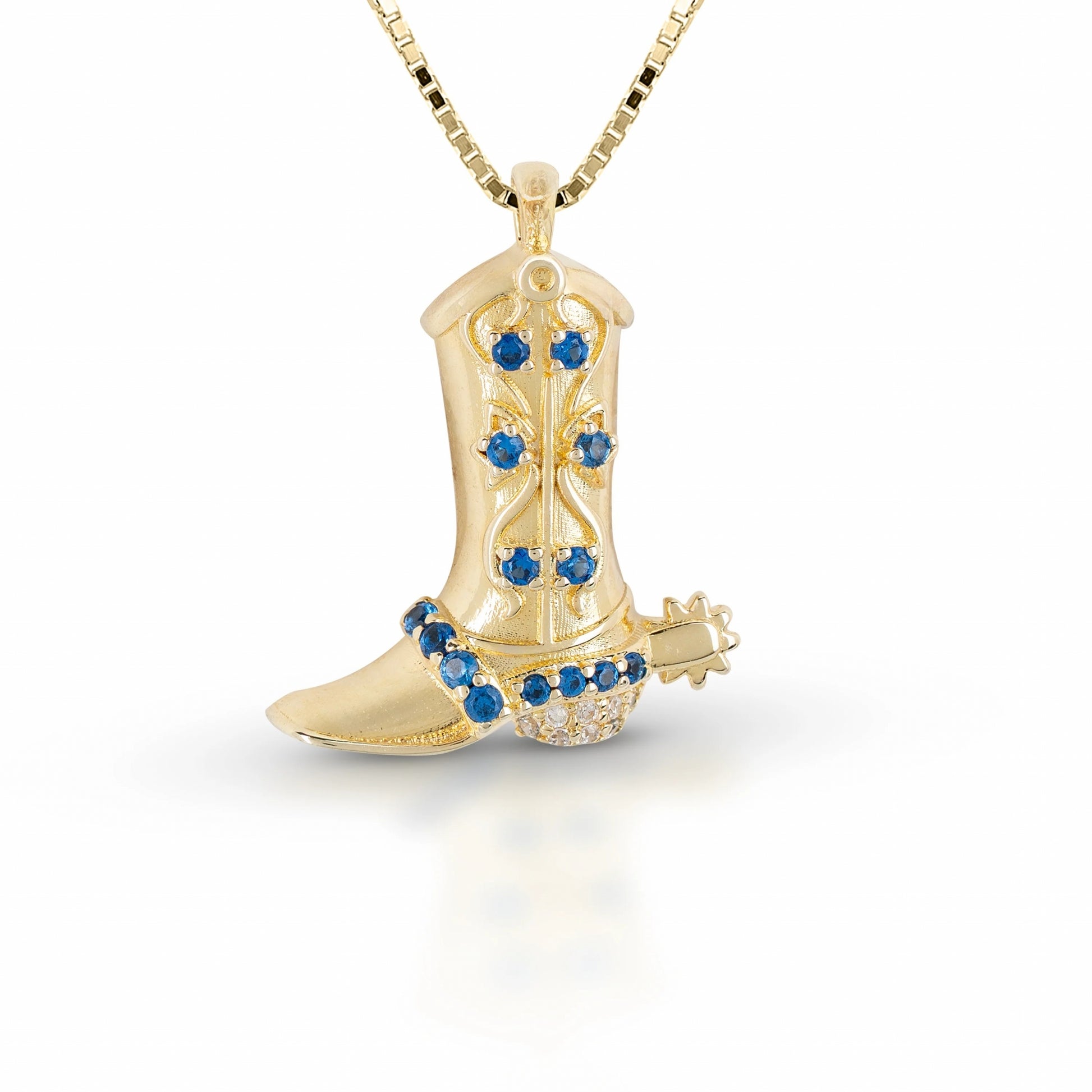 Equestrian Jewelry Gold Boot Pendant Necklace