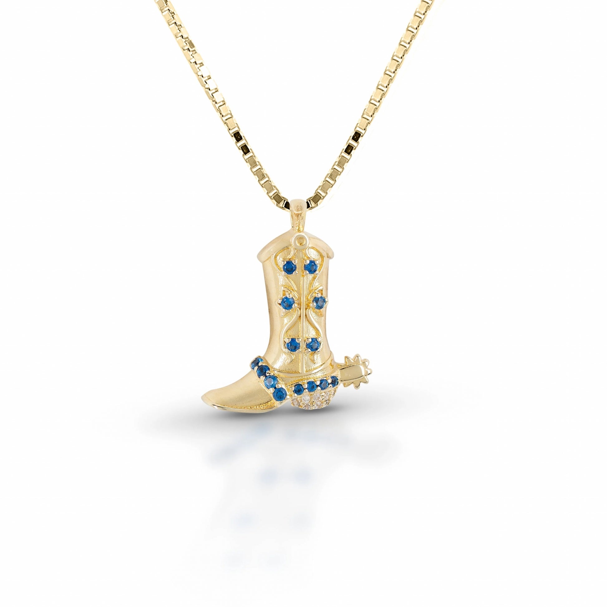 Equestrian Jewelry Small Gold Boot Pendant Necklace