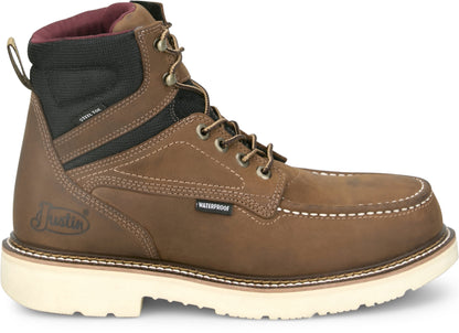 Justin Mens Bristol 6" Waterproof Steel Toe Boots