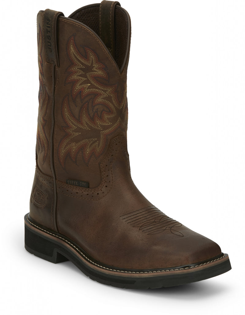 Justin Mens Driller 11" Steel Toe Boots