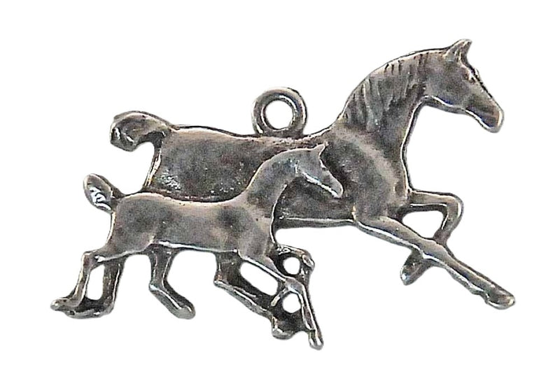 Joppa Mare And Foal PendantBk/Wh