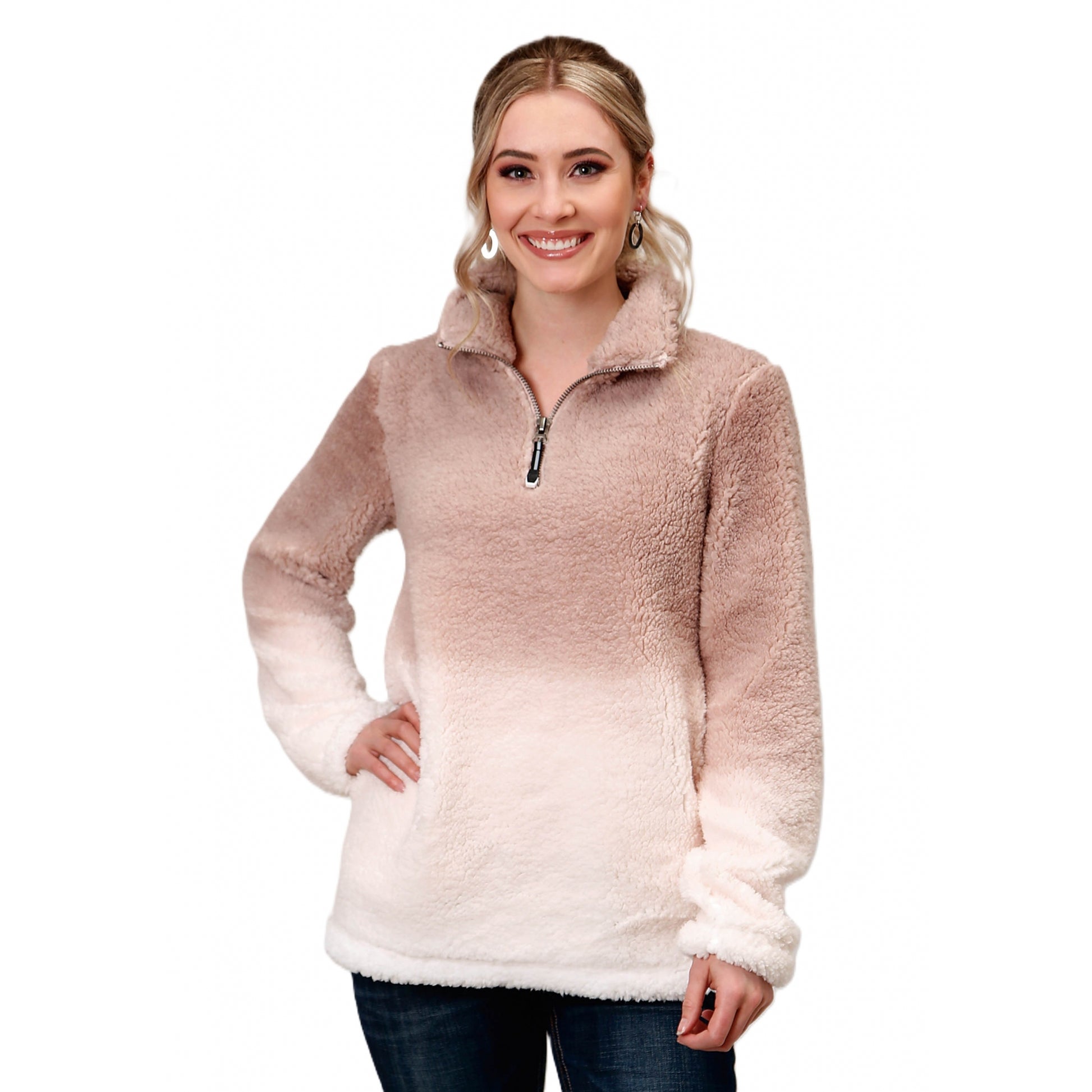 Roper Ladies Fuzzy Polar Fleece Pullover