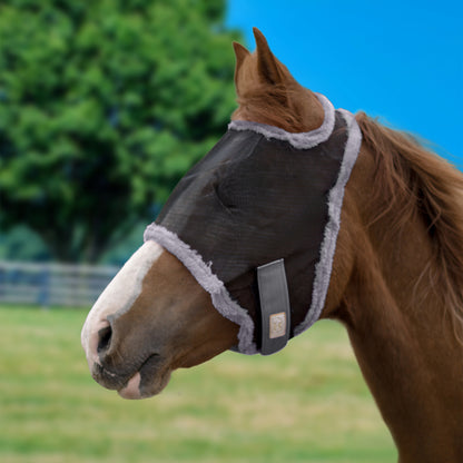 BARN & STABLE Fly Mask without Ears & Fleece Trim