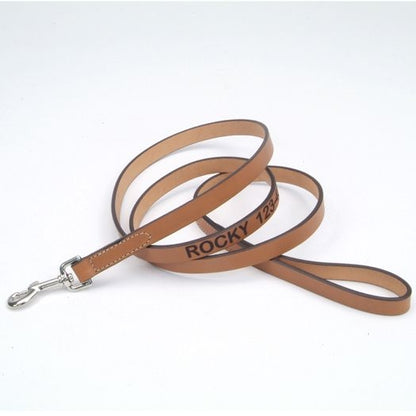 Personalized 6ft Leather Dog Lead