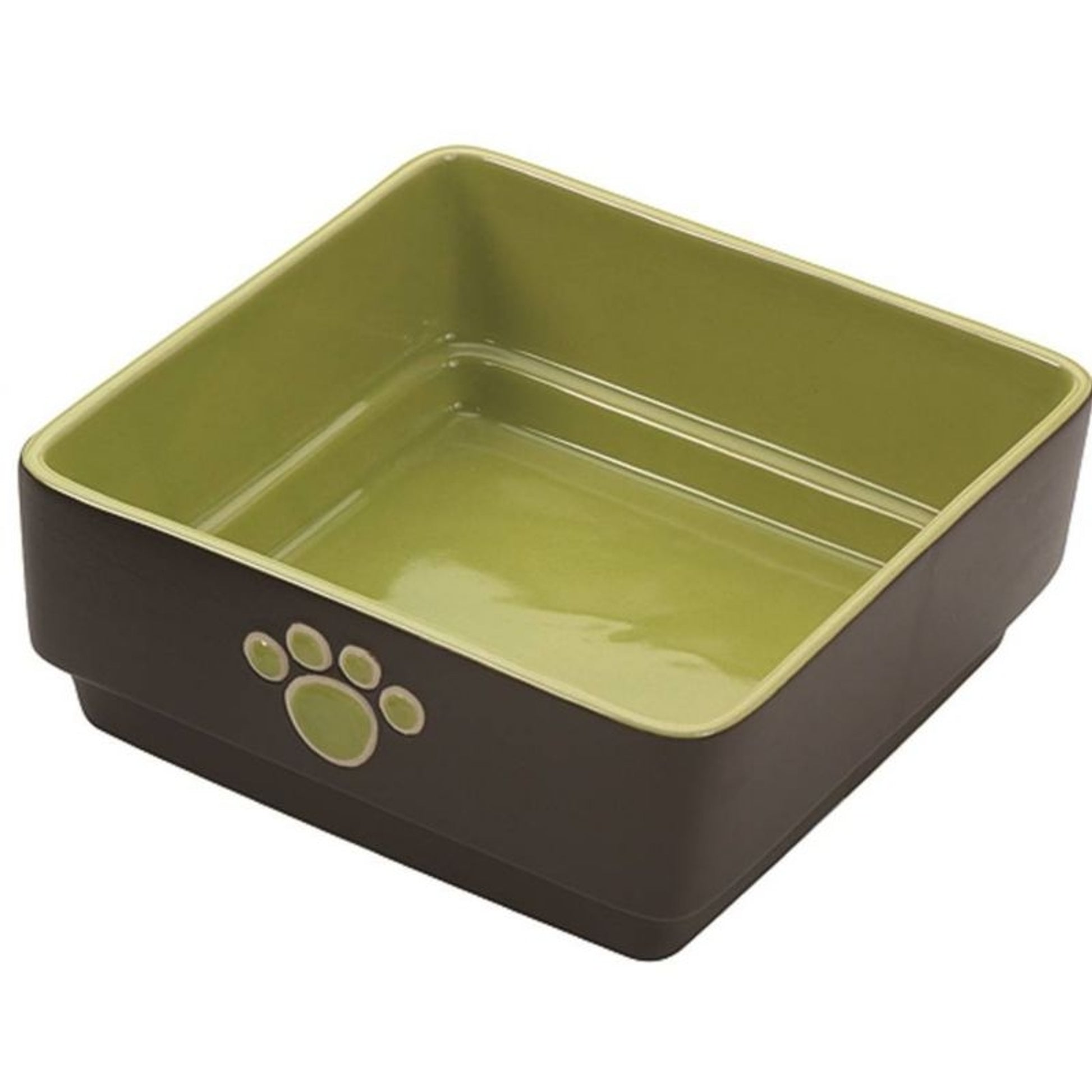 SPOT Four Square Stoneware Dog Dish