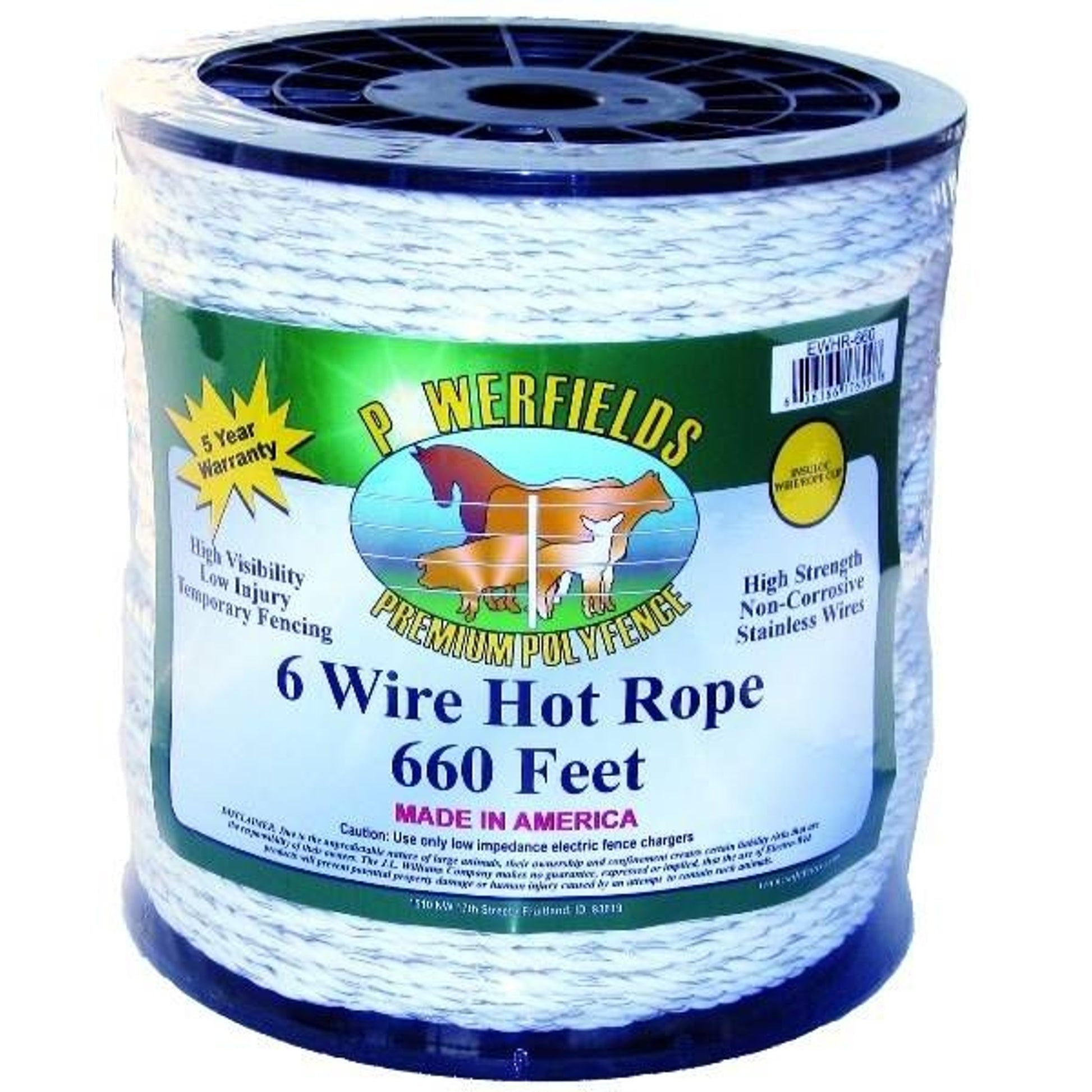 Powerfields Hot Rope 1/4in x 660ft White