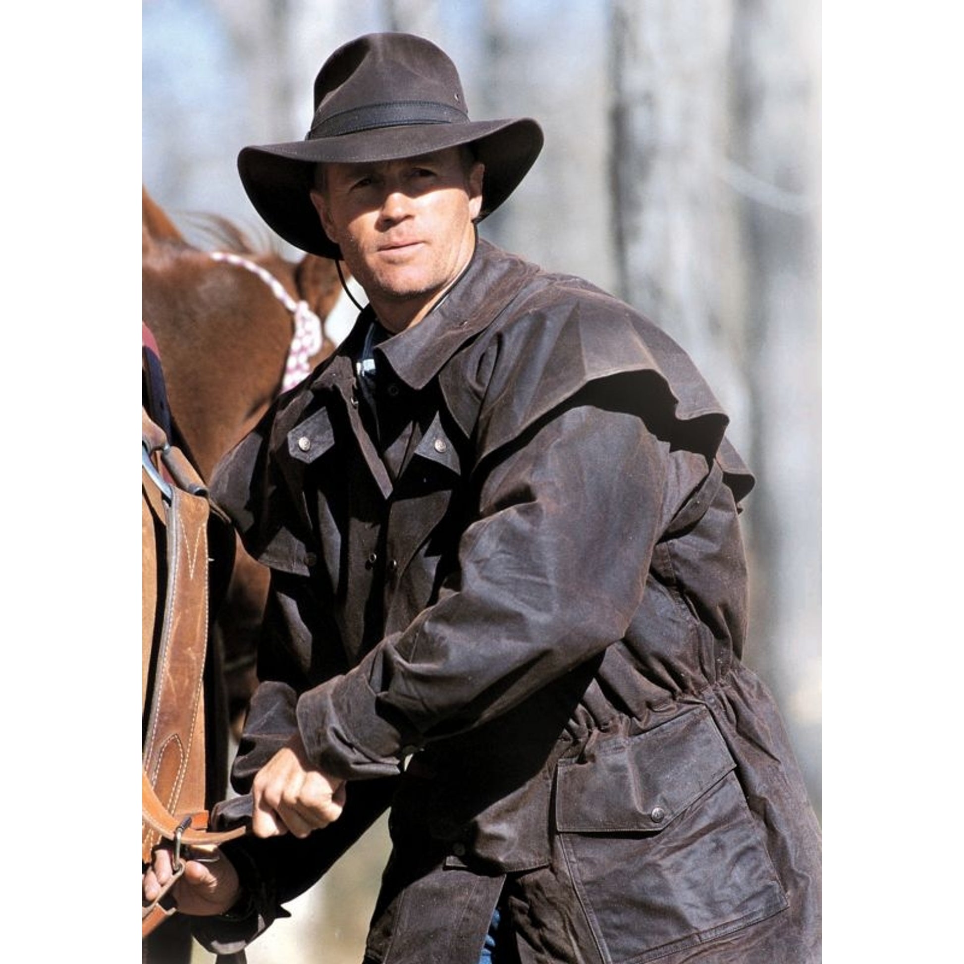 Outback Men Bush Ranger Short Oilskin Jacket 3X Bk