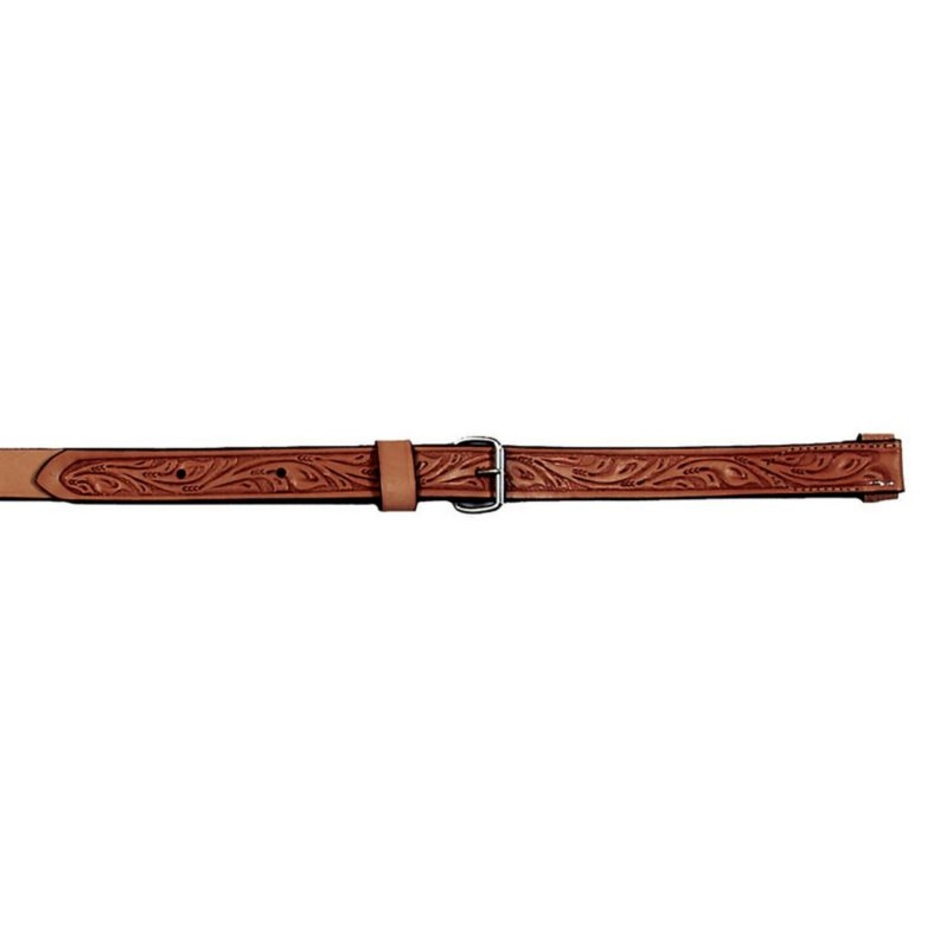 Circle Y Floral Tooled Flank Cinch with Billets