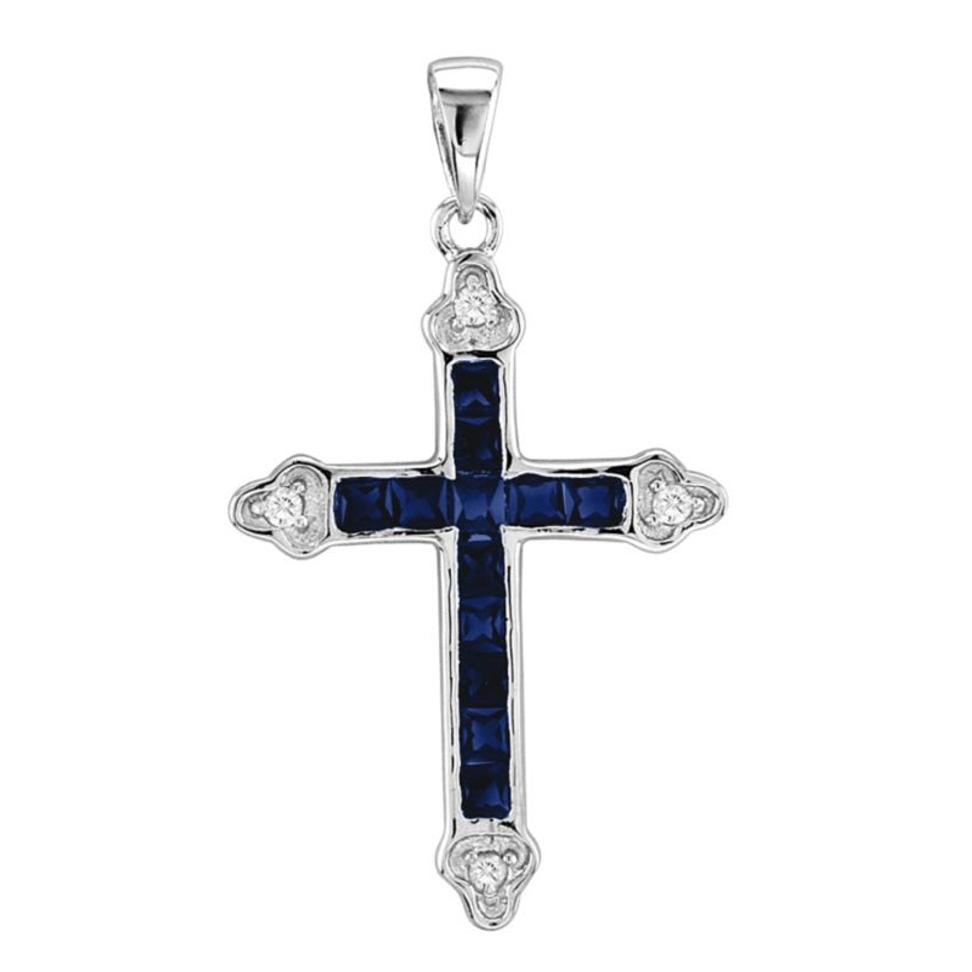 Kelly Herd Channel Set Cross Necklace