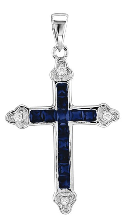 Kelly Herd Channel Set Cross Necklace
