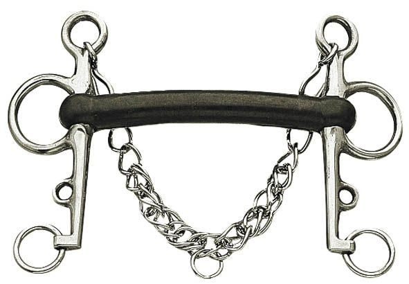 Korsteel Hard Rubber Mullen Mouth Pelham Bit