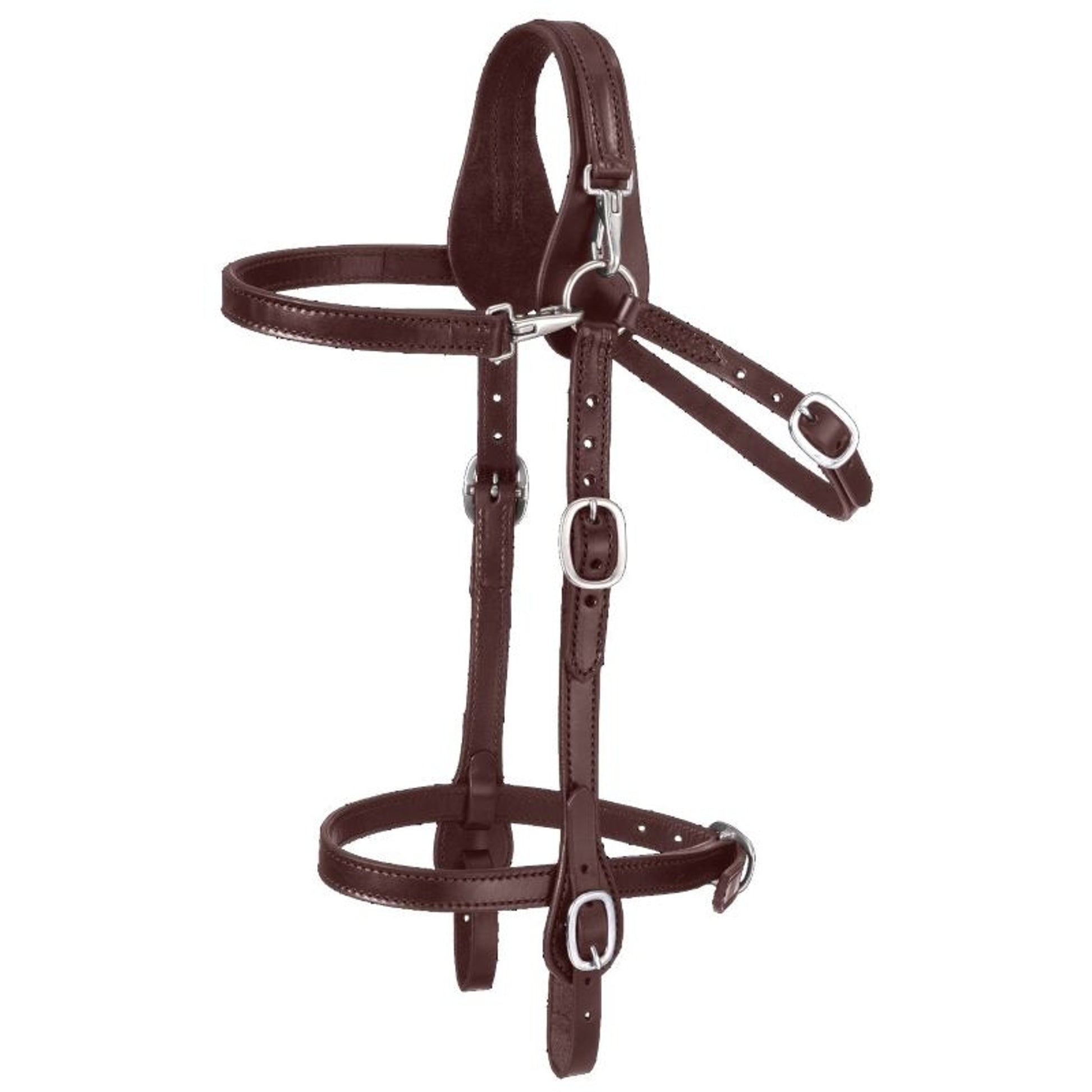 Tough1 Leather Mule Headstall with Noseband