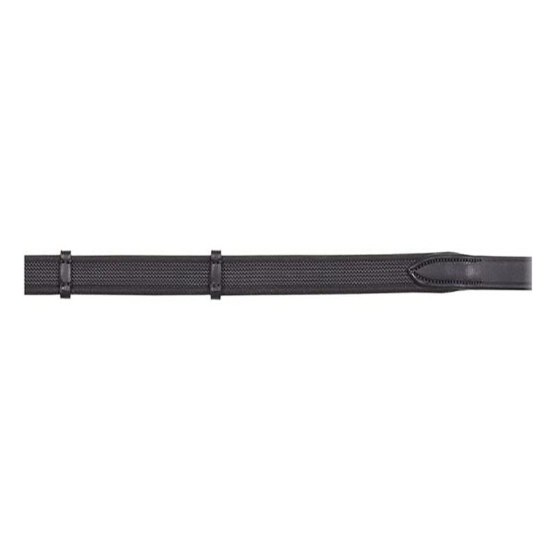 Ovation Leather Rubber Web Reins with Buckle Ends