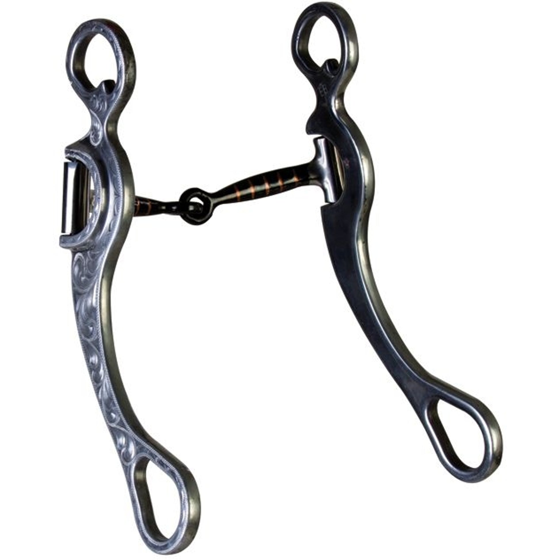 Western AL Engraved Snaffle Long Shank Bit