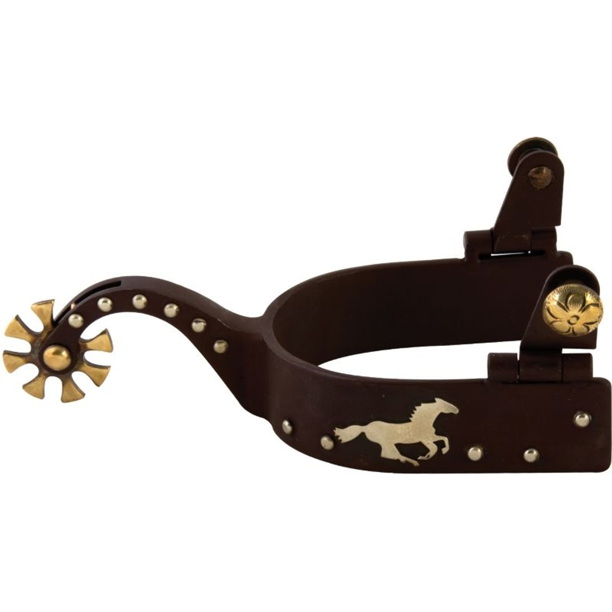 Western AT Running Horse 9pt Mens Spurs