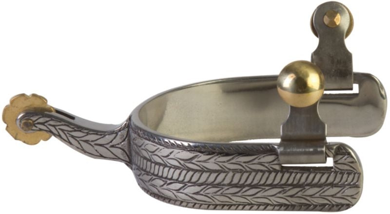 Western SS Rope Wide Clover Mens Spurs