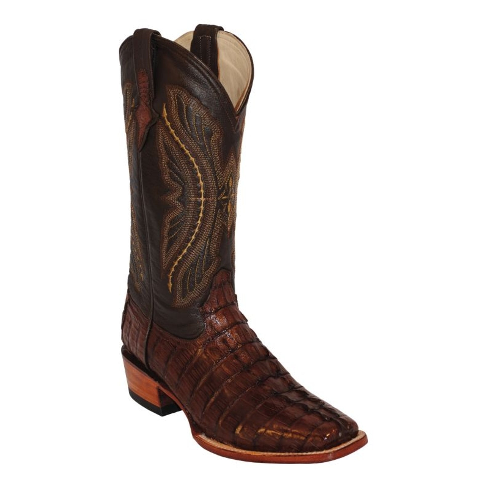 Ferrini Kids Print Crocodile Sq Toe Black Boots