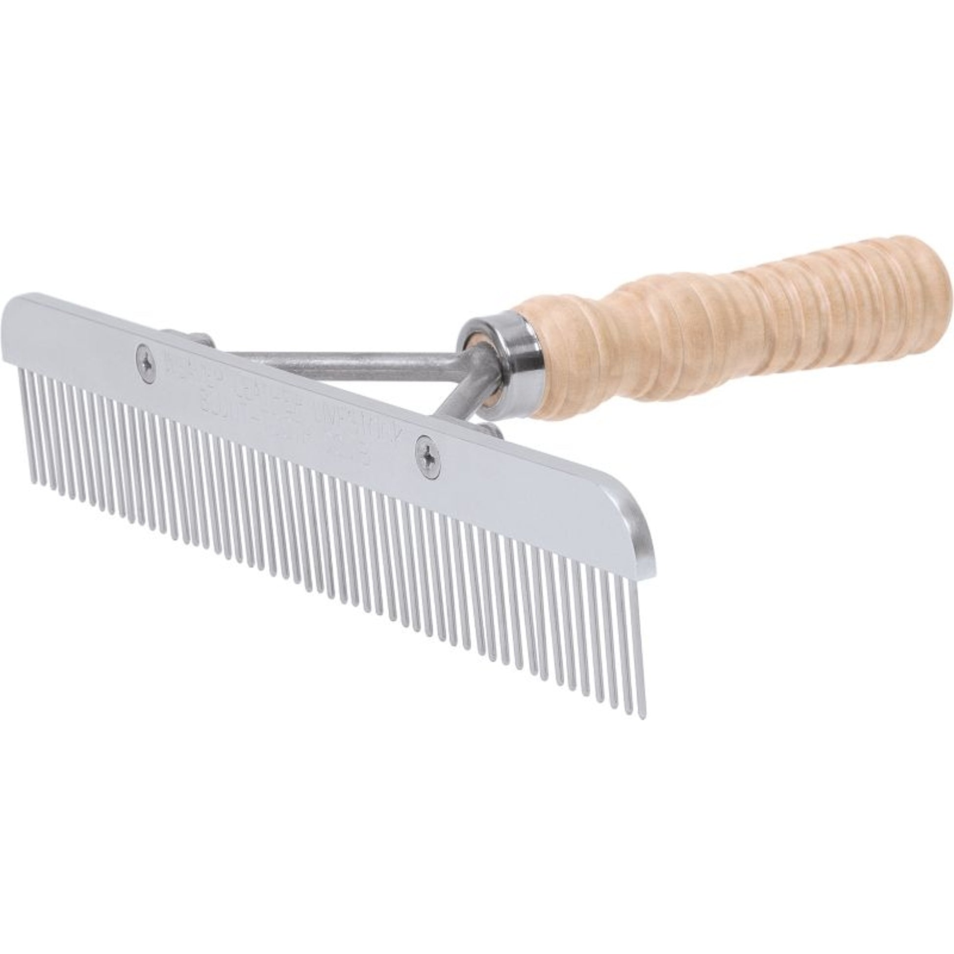 Blunt Tooth Comb Wood Handle Stainless Steel Blade