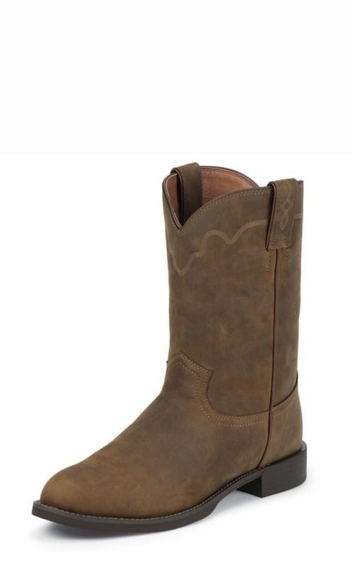 Justin Mens Roper Tan Apache Boots