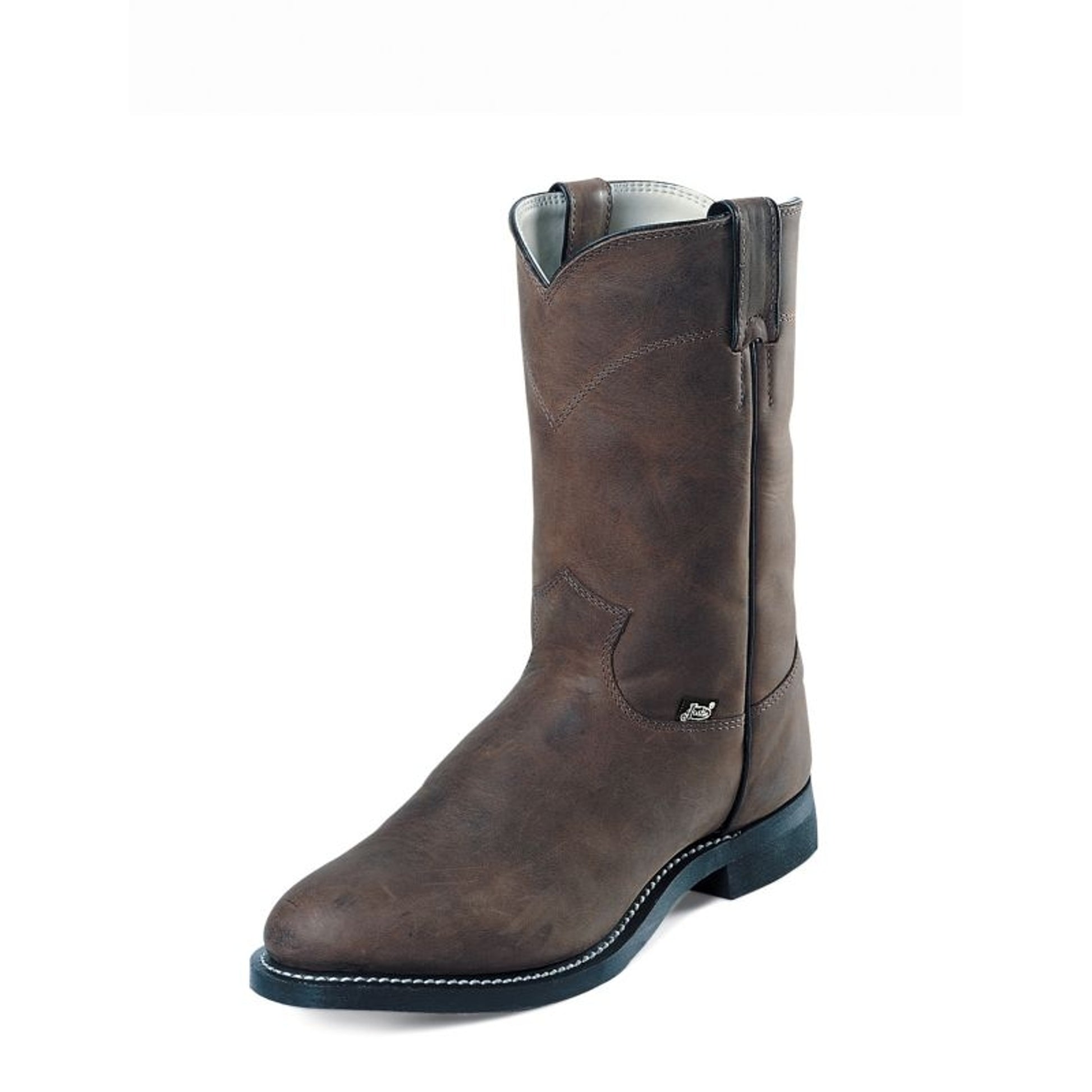 Justin Mens Farm/Ranch Roper Brown Cow Boot