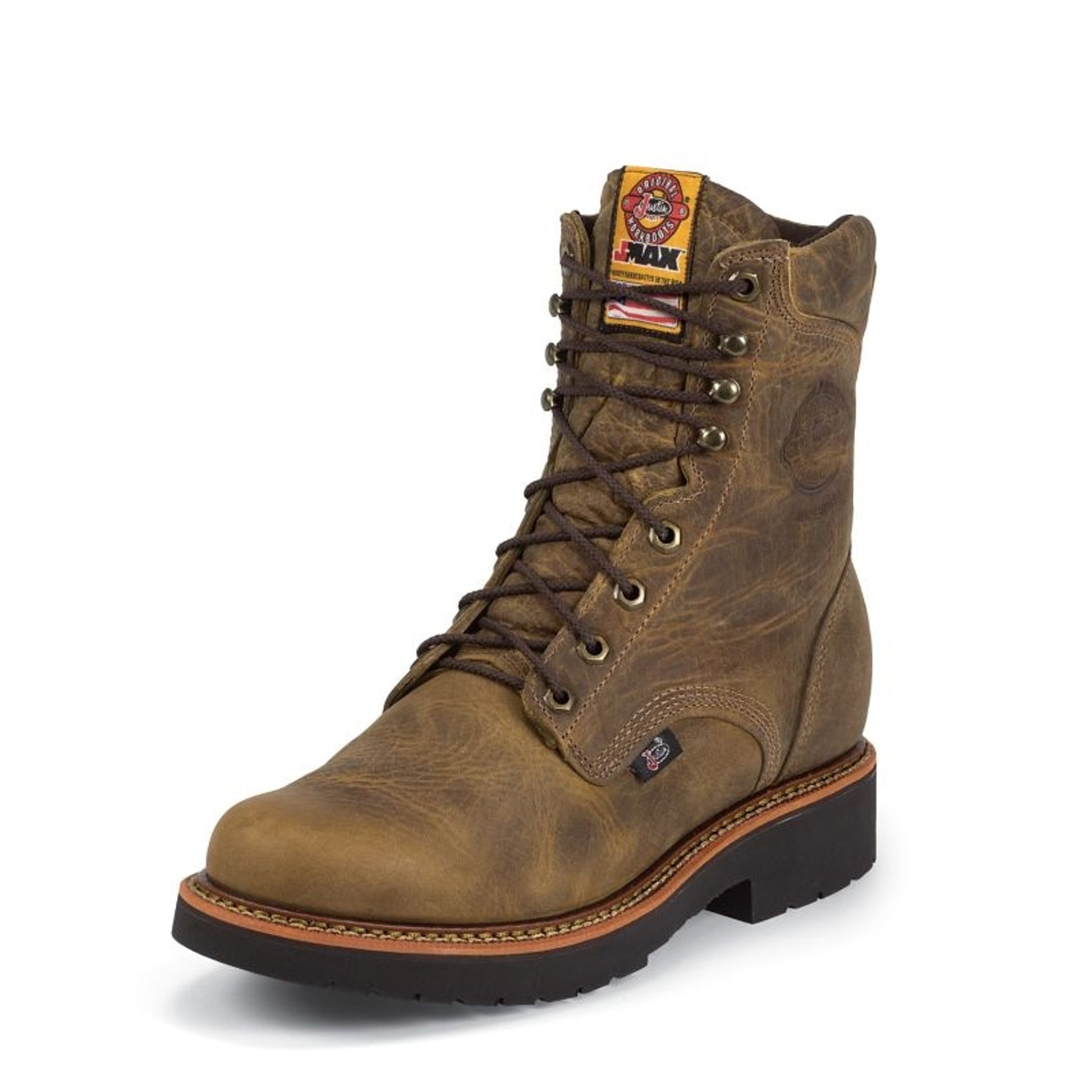 Justin Mens J-Max Lace Up 8in Work Boots